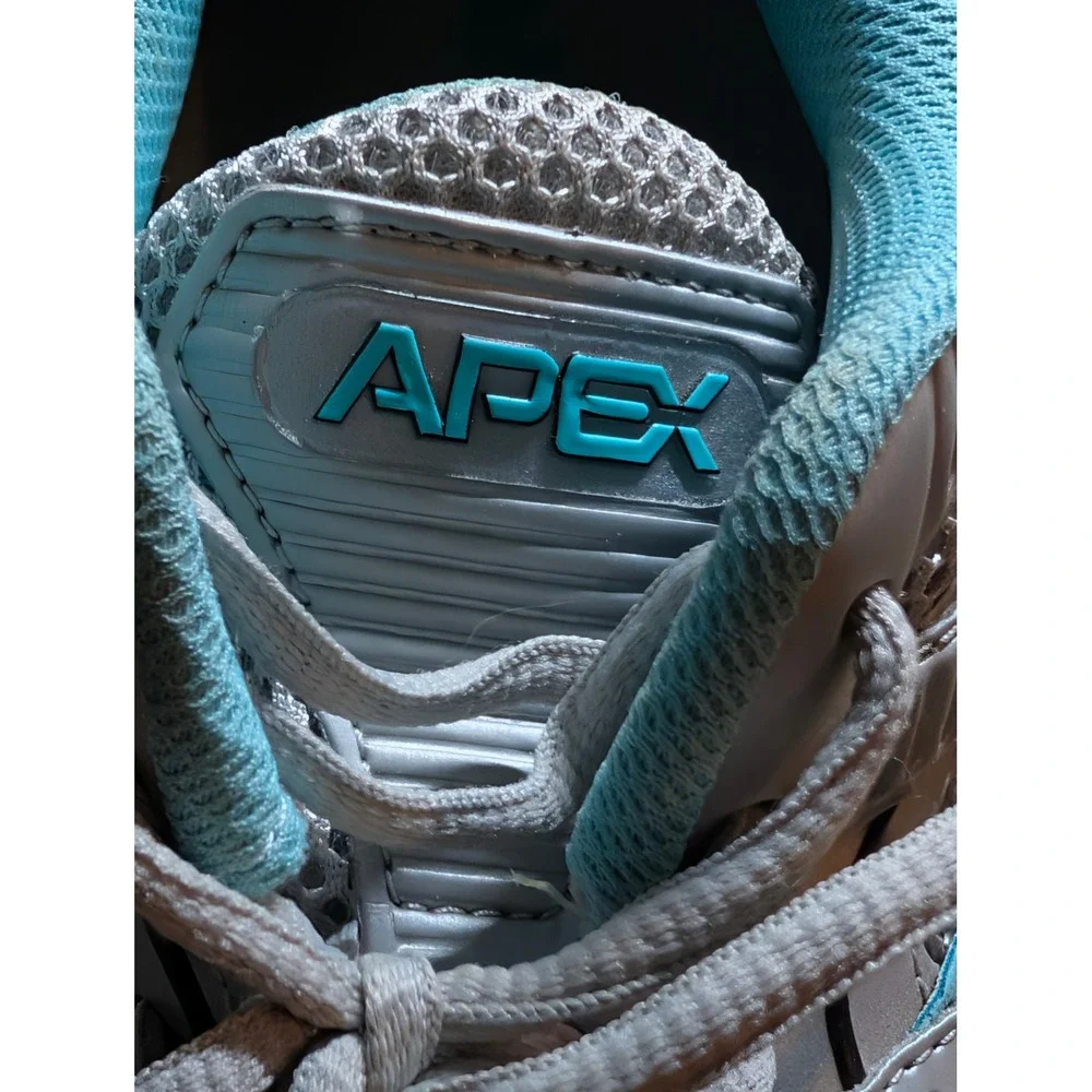 Apex X527 W Silver Light Blue Mesh Slip Resistant Walking Shoes Womens 9.5 MED